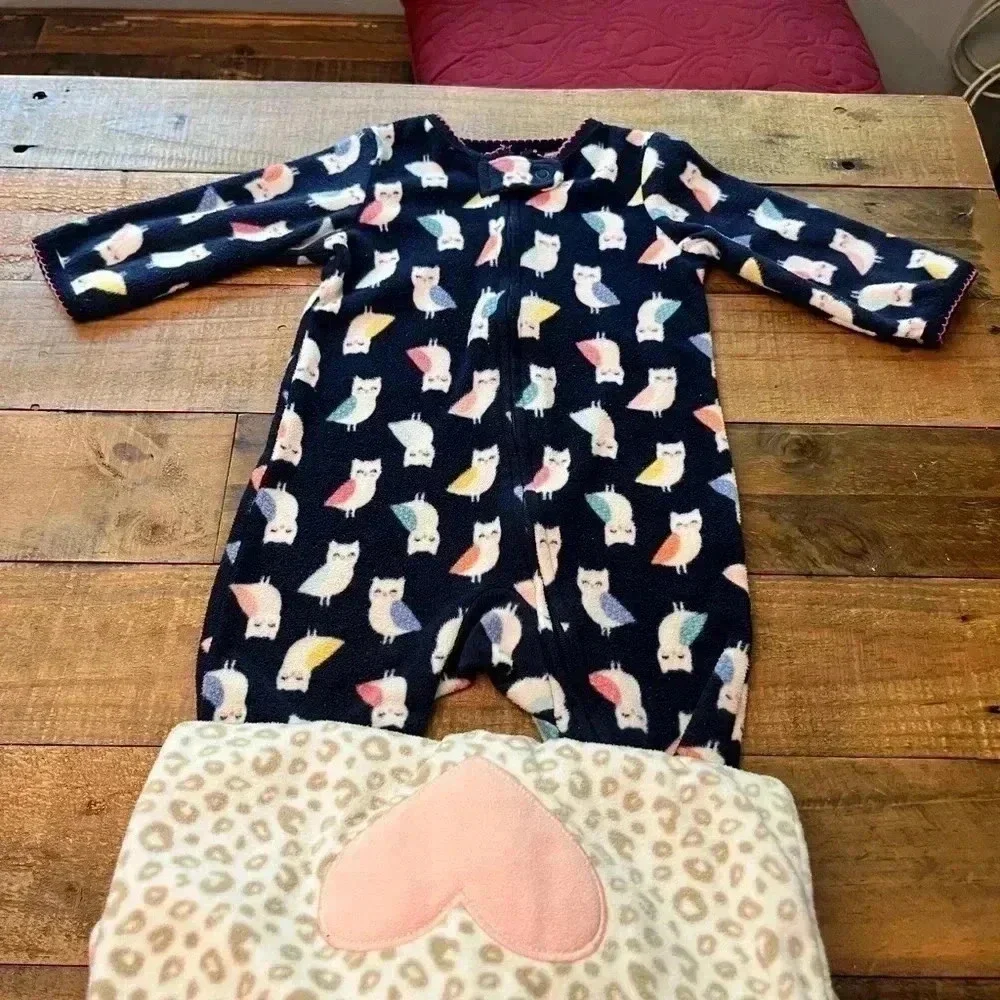 Six Carter’s Fleece Footie Pajamas